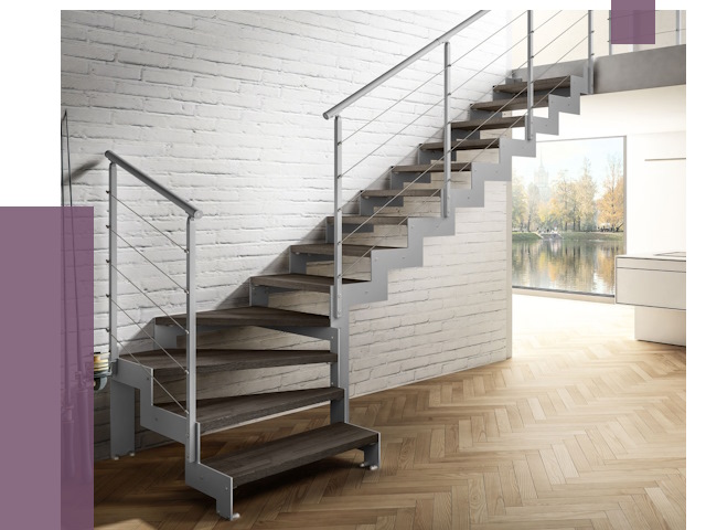 Г-образные лестницы под ключ в Тольятти от 37490 руб. | ПРОЛЁТ-Тля