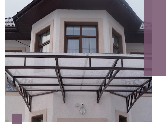 Козырьки из поликарбоната под ключ в Тольятти