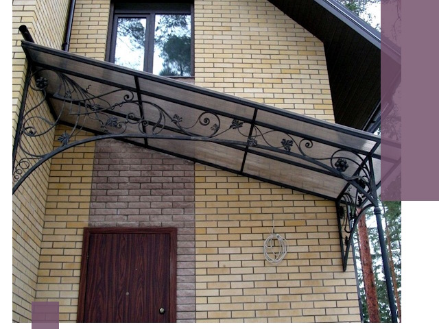 Односкатные козырьки из металла под ключ в Тольятти