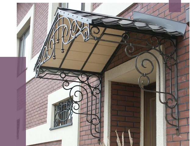 Двускатные козырьки в Тольятти под ключ от 12928 руб.