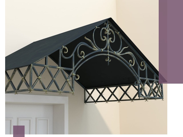 Двускатные металлические козырьки под ключ в Тольятти