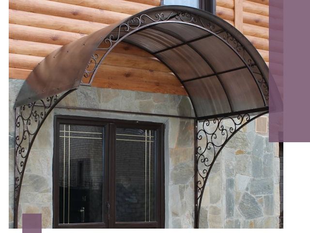 Арочные козырьки под ключ в Тольятти: изготовление и монтаж